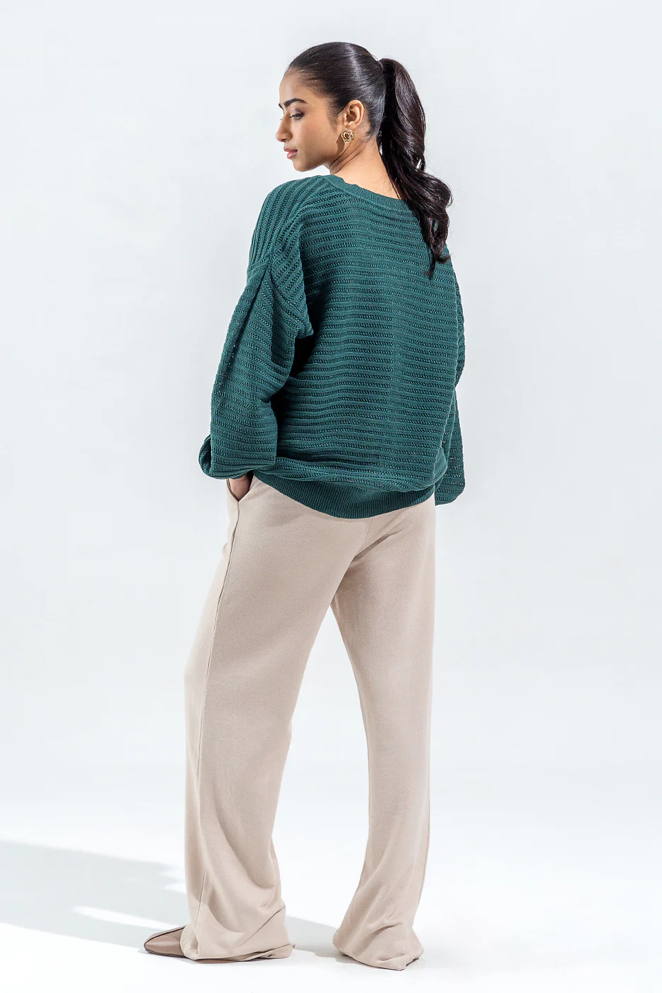 KNITTED CREW NECK CARDIGAN - Image 3