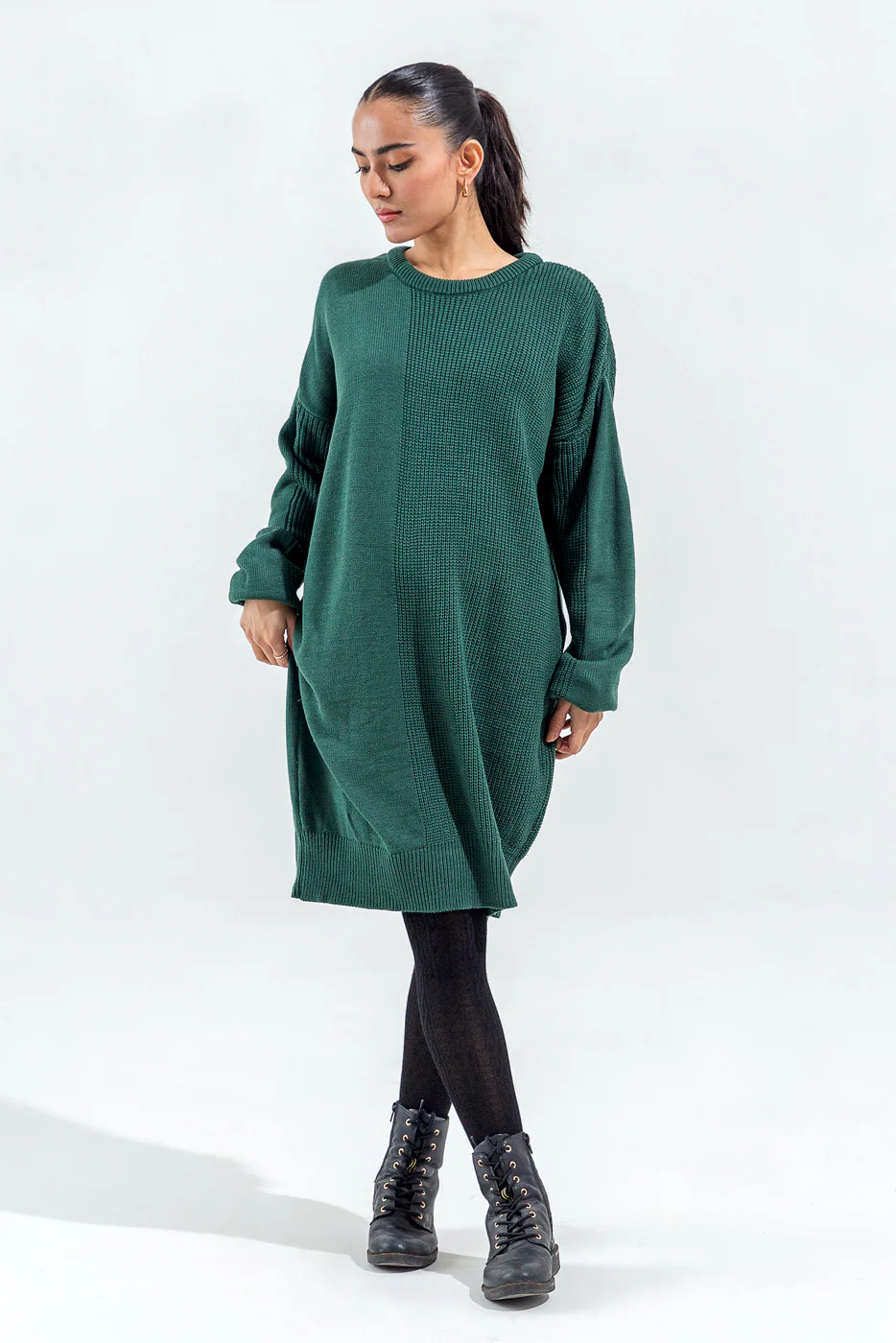 KNITTED KNEE LENGTH DRESS - Image 2
