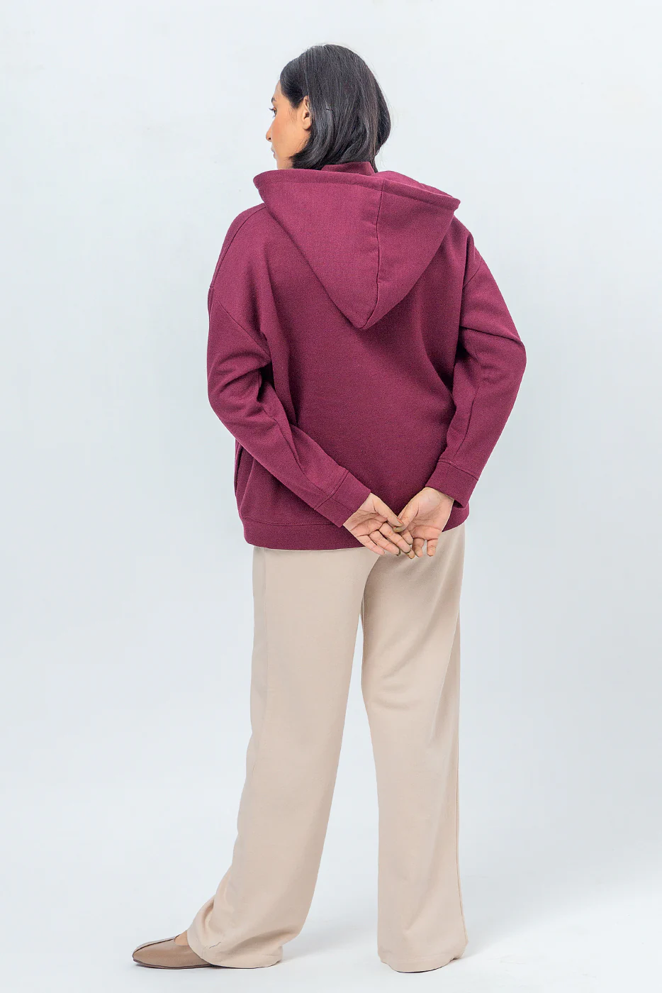 EMBROIDERED HOODIE WITH NECK DETAIL - Image 4