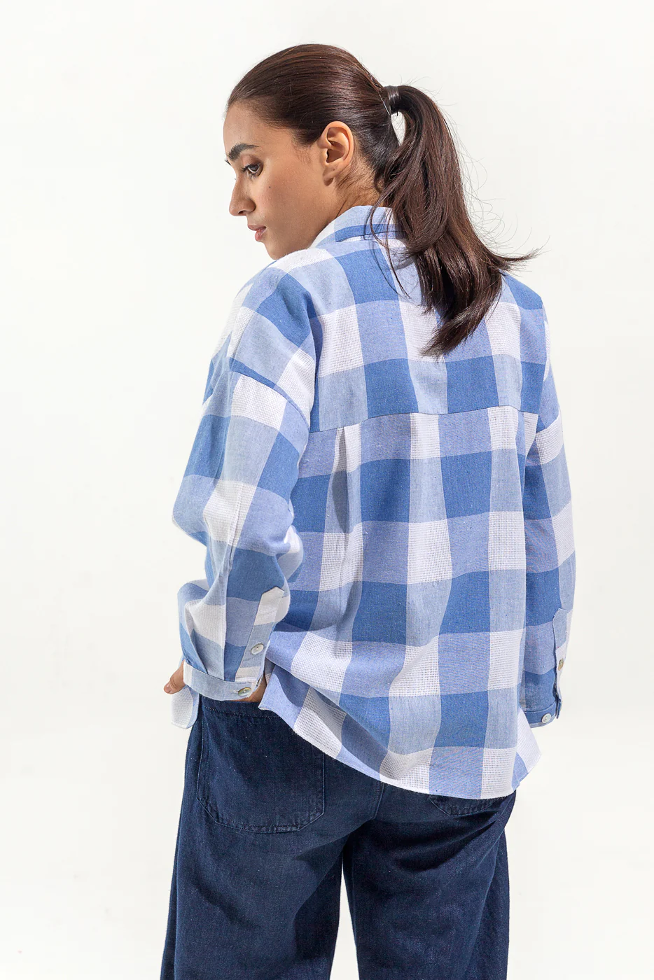 CHECK BUTTON-THROUGH SHIRT - Image 6