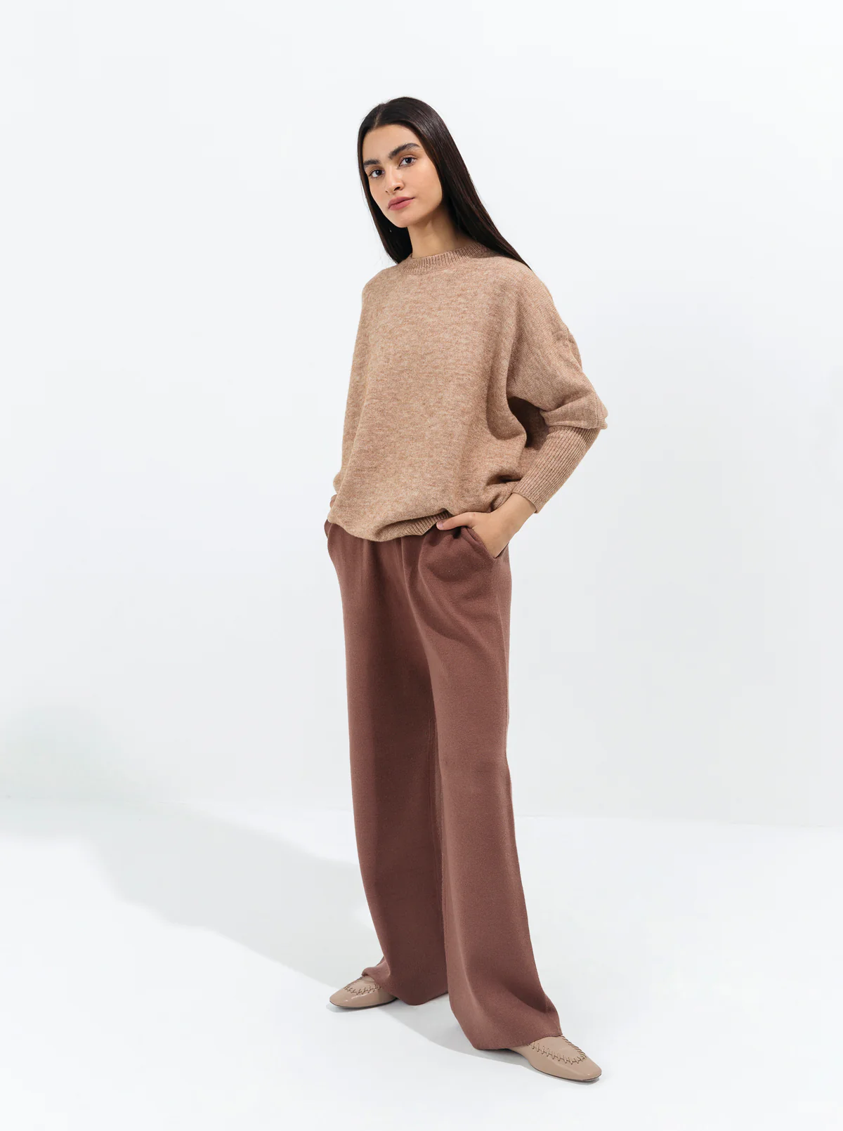 BEIGE DOLMAN SLEEVE PULLOVER - Image 3
