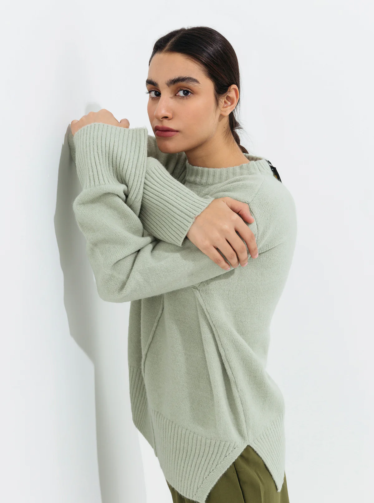 MINT RIBBED HEM PULLOVER - Image 3