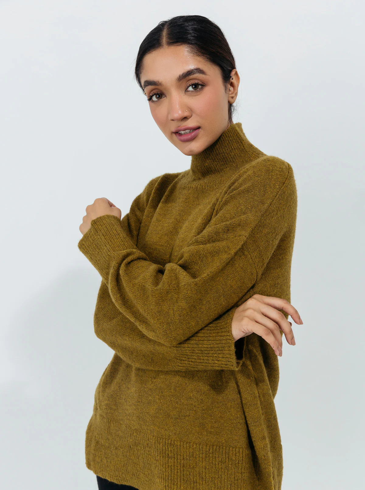 MUSTARD HIGH NECK PULLOVER - Image 2