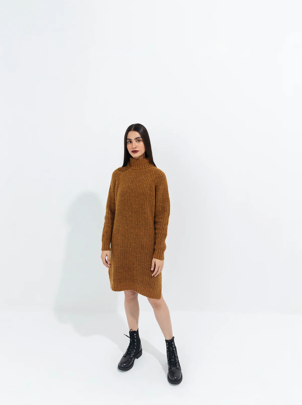 MUSTARD DOUBLE FUZZY KNIT SWEATER - Image 2