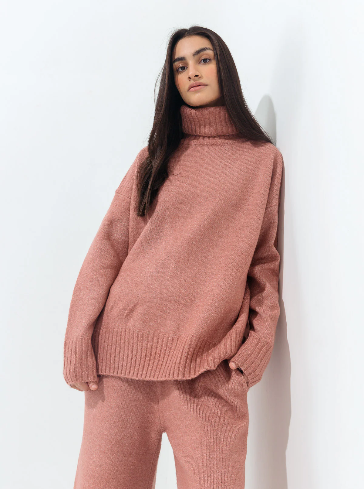 BLUSH PINK SWEATER KNIT CO-ORD SET - Image 2