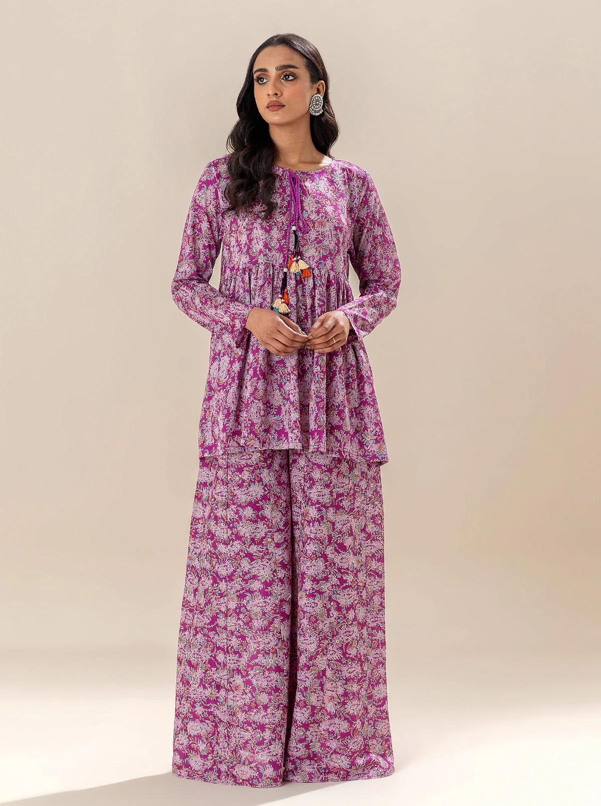 2 PIECE PRINTED LAWN SUIT-MAUVE MAGIC (UNSTITCHED) - Image 2
