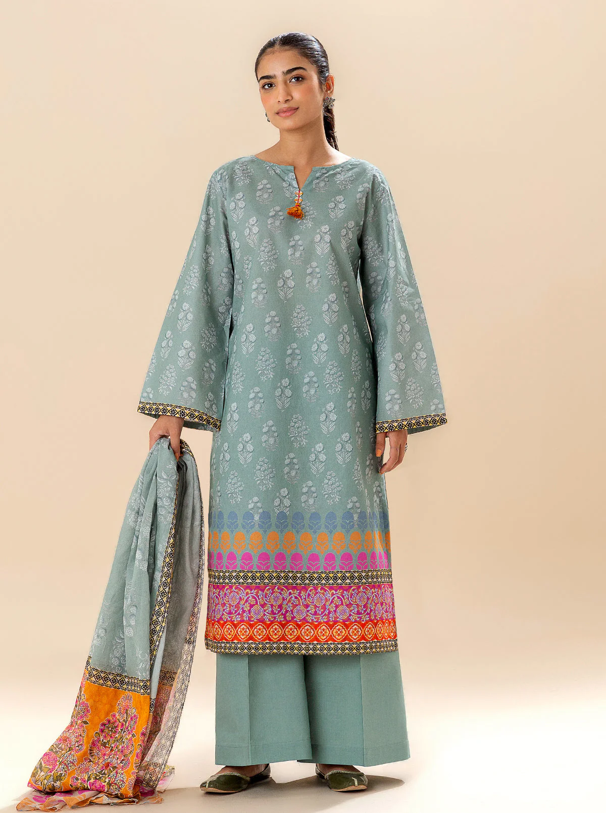2 PIECE PRINTED LAWN -SLATE VERVE (UNSTITCHED) - Image 3
