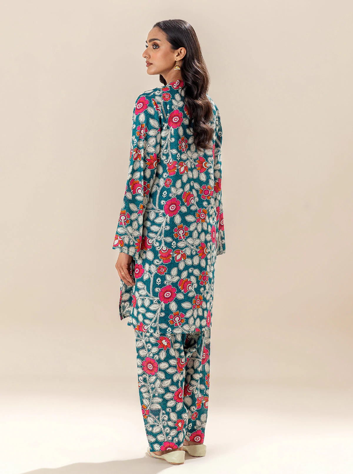 2 PIECE PRINTED LAWN SUIT-FROSTY SPRING (UNSTITCHED) - Image 4