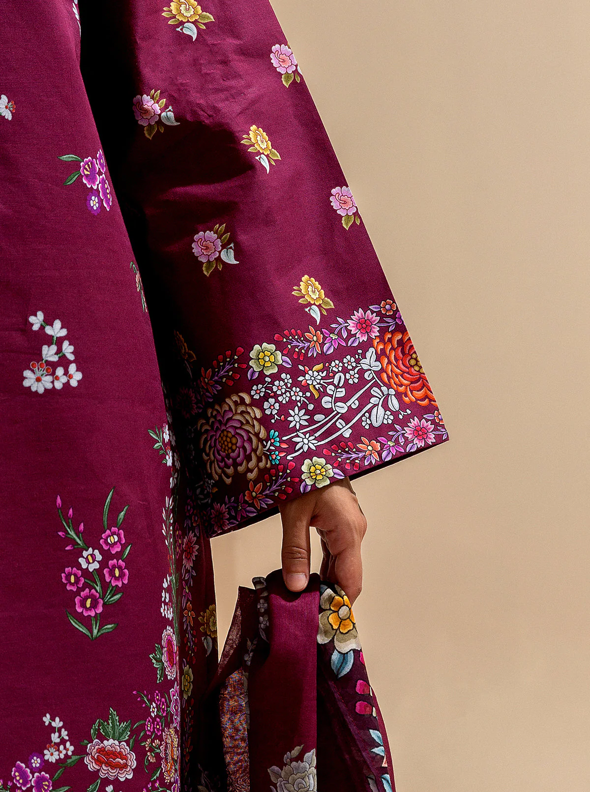 3 PIECE PRINTED LAWN SUIT-BLOOD MOON (UNSTITCHED) - Image 6