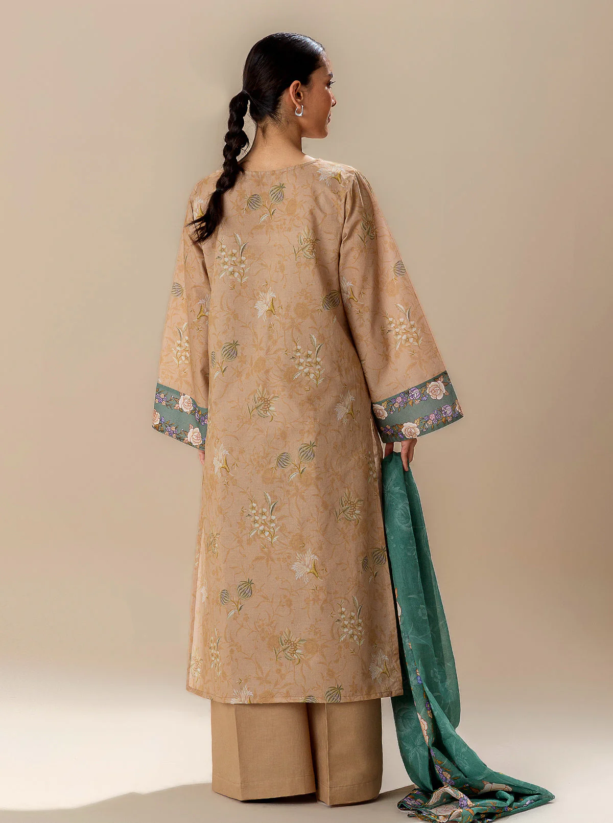 3 PIECE PRINTED LAWN SUIT-GLOWY SUN (UNSTITCHED) - Image 4