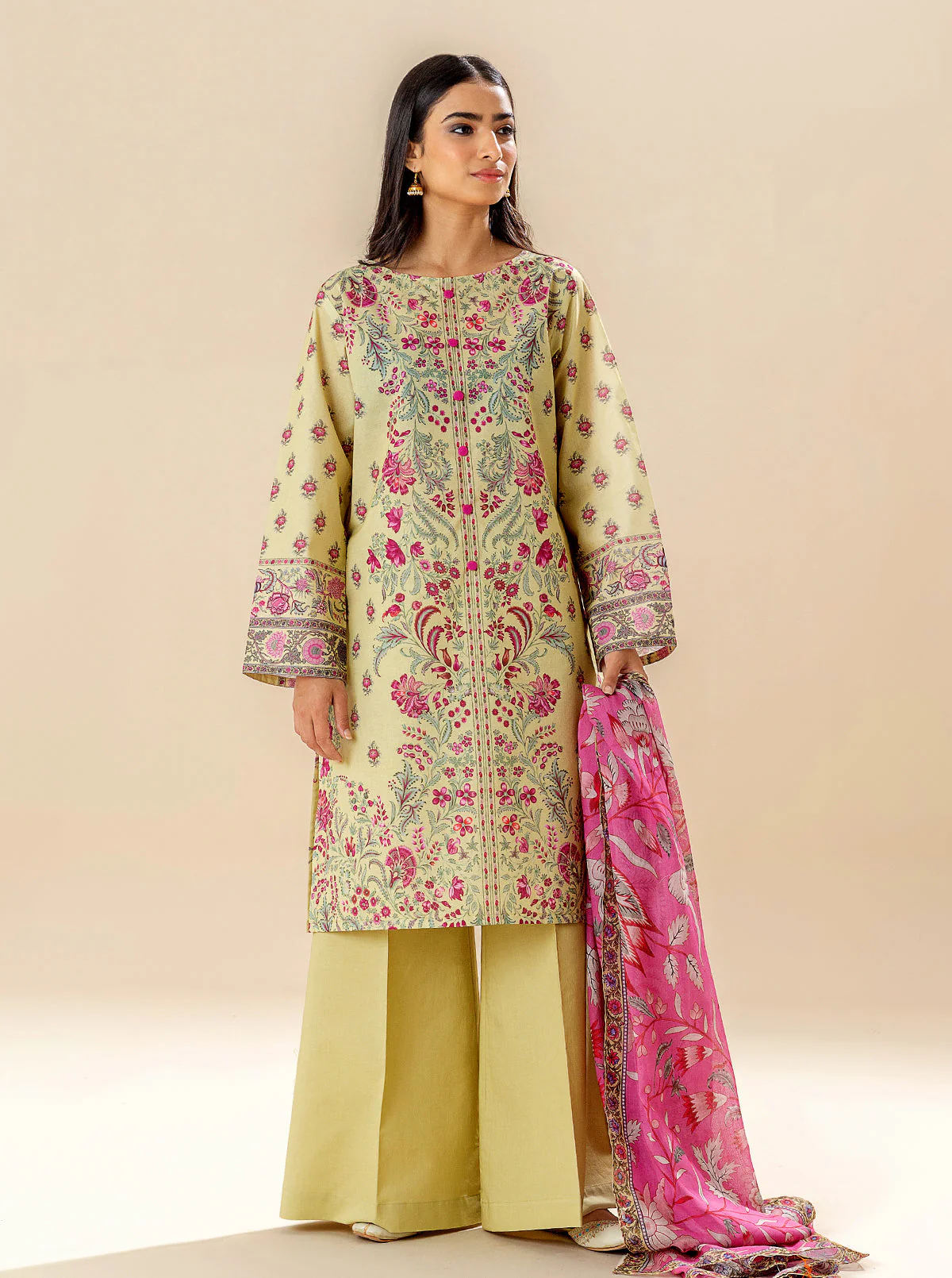 3 PIECE PRINTED LAWN SUIT - BEAUTY GARDEN (UNSTITCHED) - Image 3