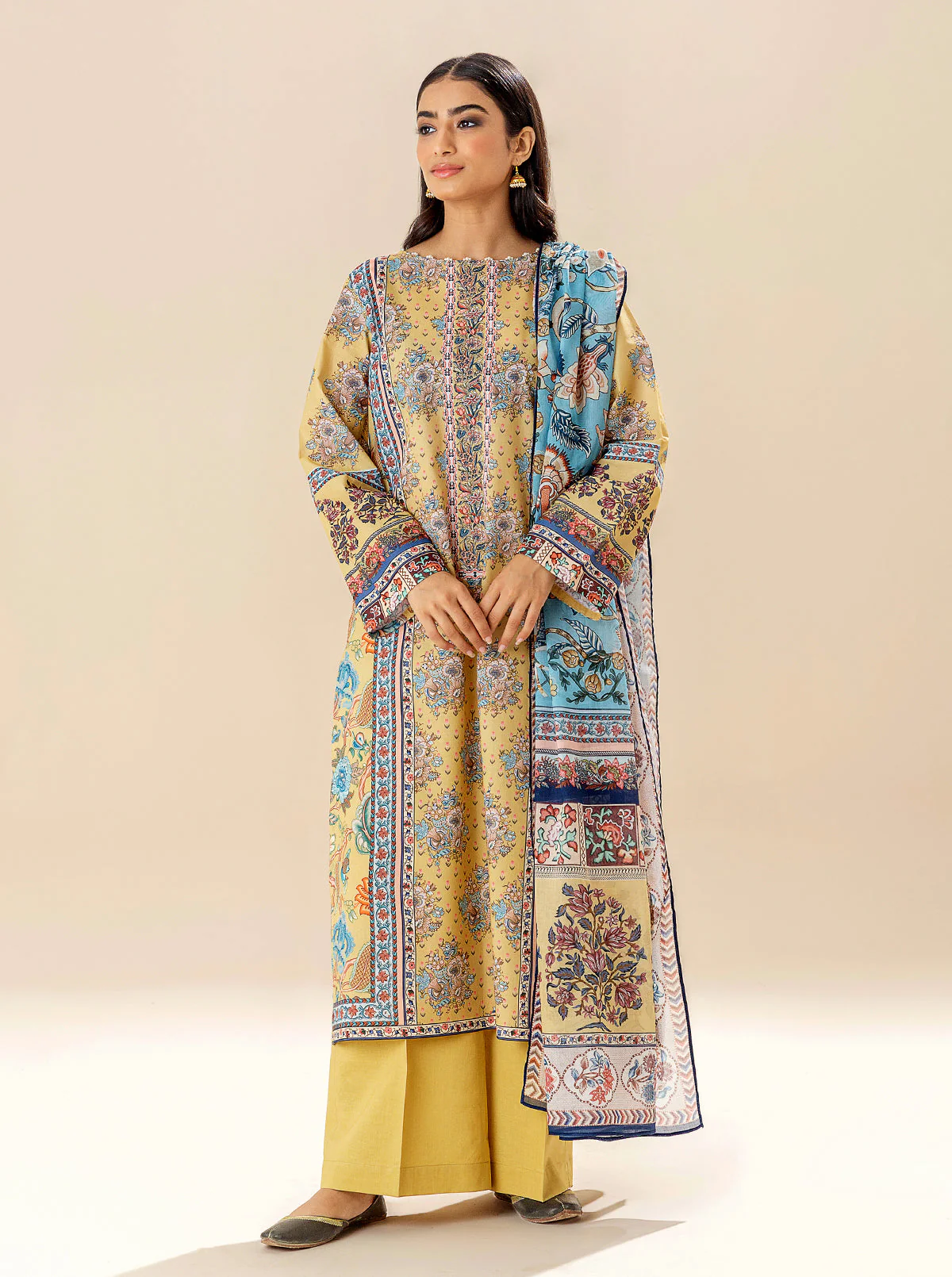 3 PIECE PRINTED LAWN SUIT (UNSTITCHED) - Image 2