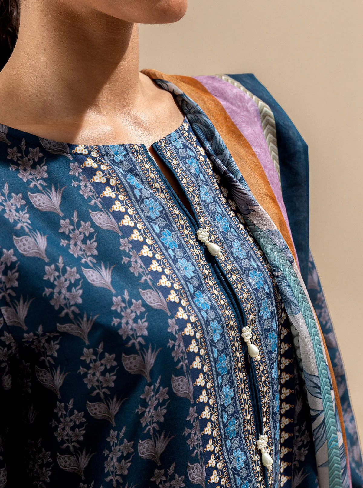 3 PIECE PRINTED LAWN SUIT-MIDNIGHT TRADITION (UNSTITCHED) - Image 5