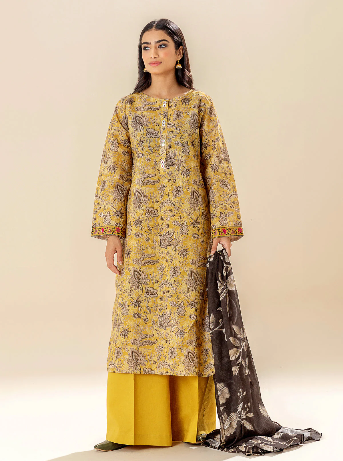 3 PIECE PRINTED LAWN SUIT (UNSTITCHED) - Image 3