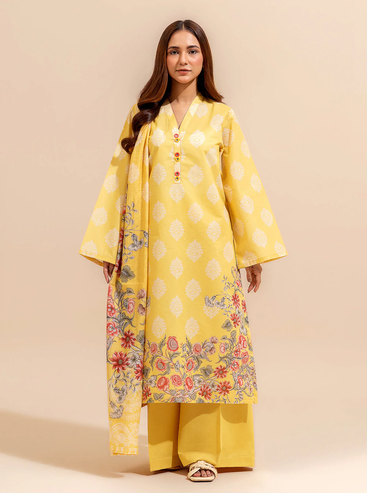 2 PIECE PRINTED LAWN SUIT-HUE MYSTERY (UNSTITCHED) - Image 2
