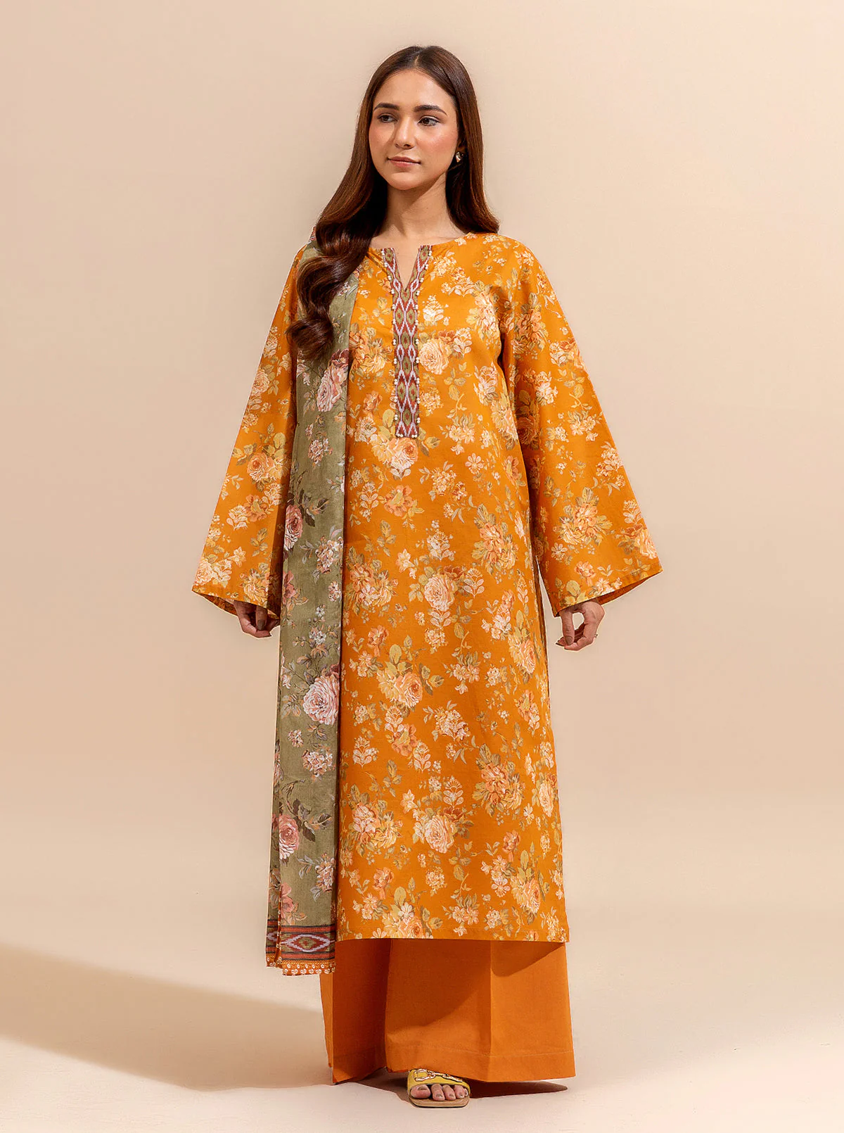 2 PIECE PRINTED LAWN SUIT-SUMMER FRUIT (UNSTITCHED) - Image 2