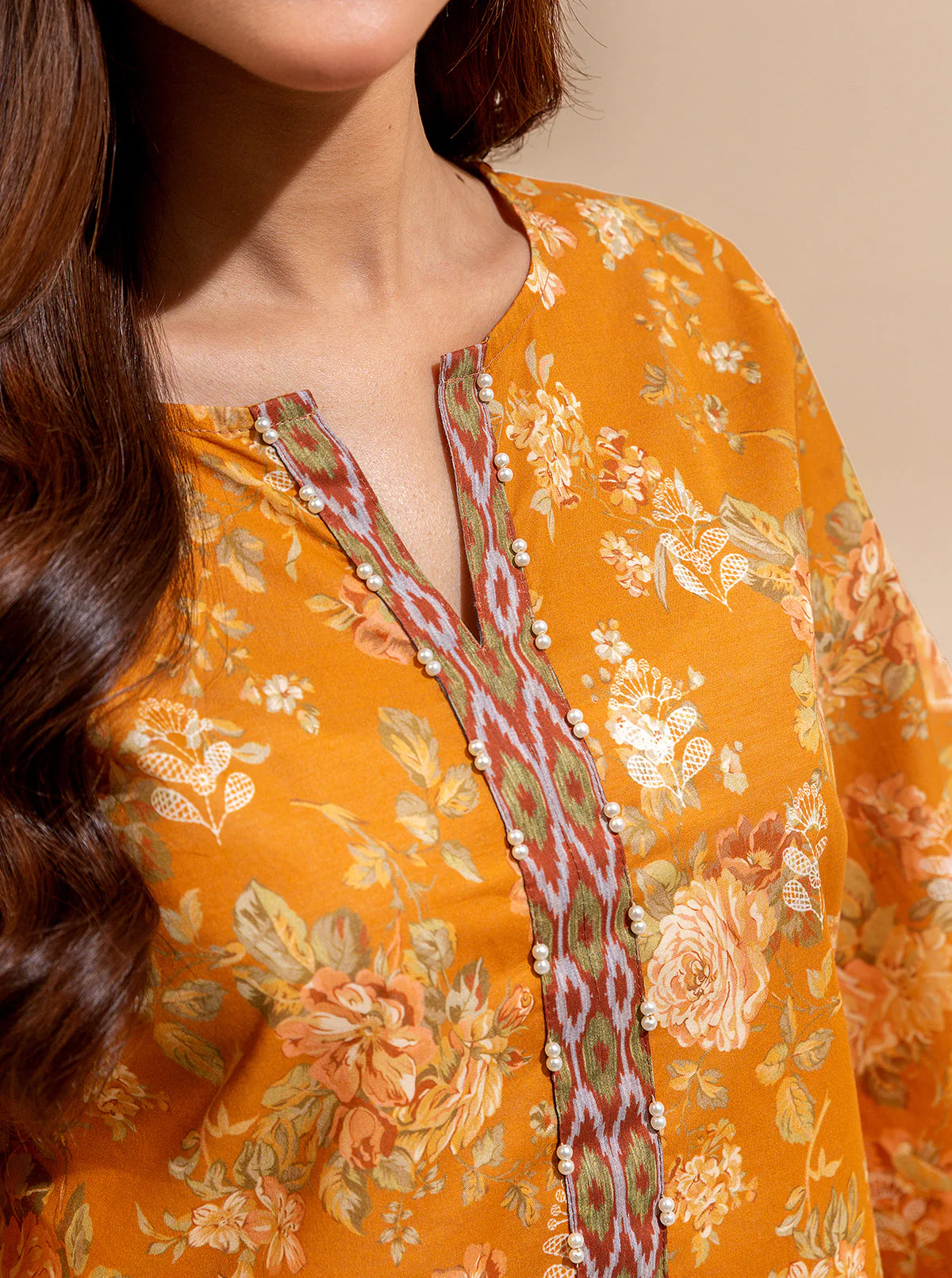 2 PIECE PRINTED LAWN SUIT-SUMMER FRUIT (UNSTITCHED) - Image 5