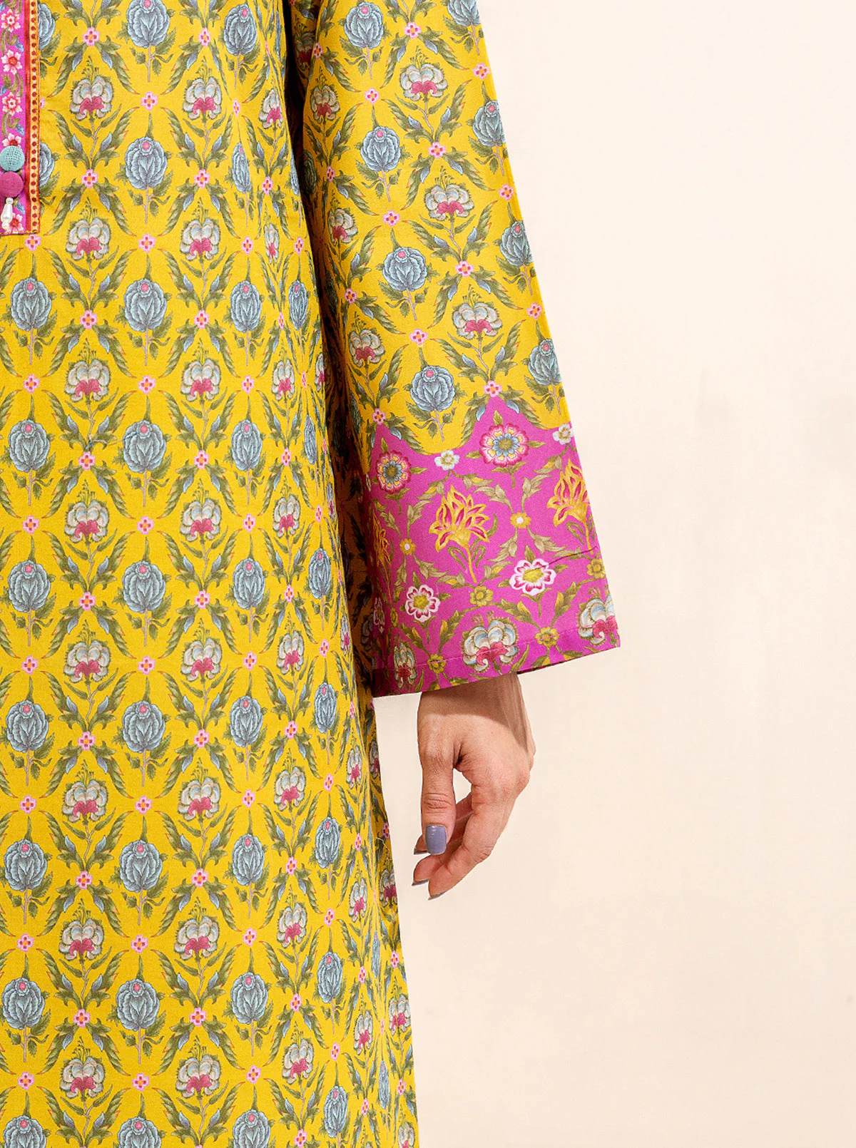3 PIECE PRINTED LAWN-CANDY SAND (UNSTITCHED) - Image 6