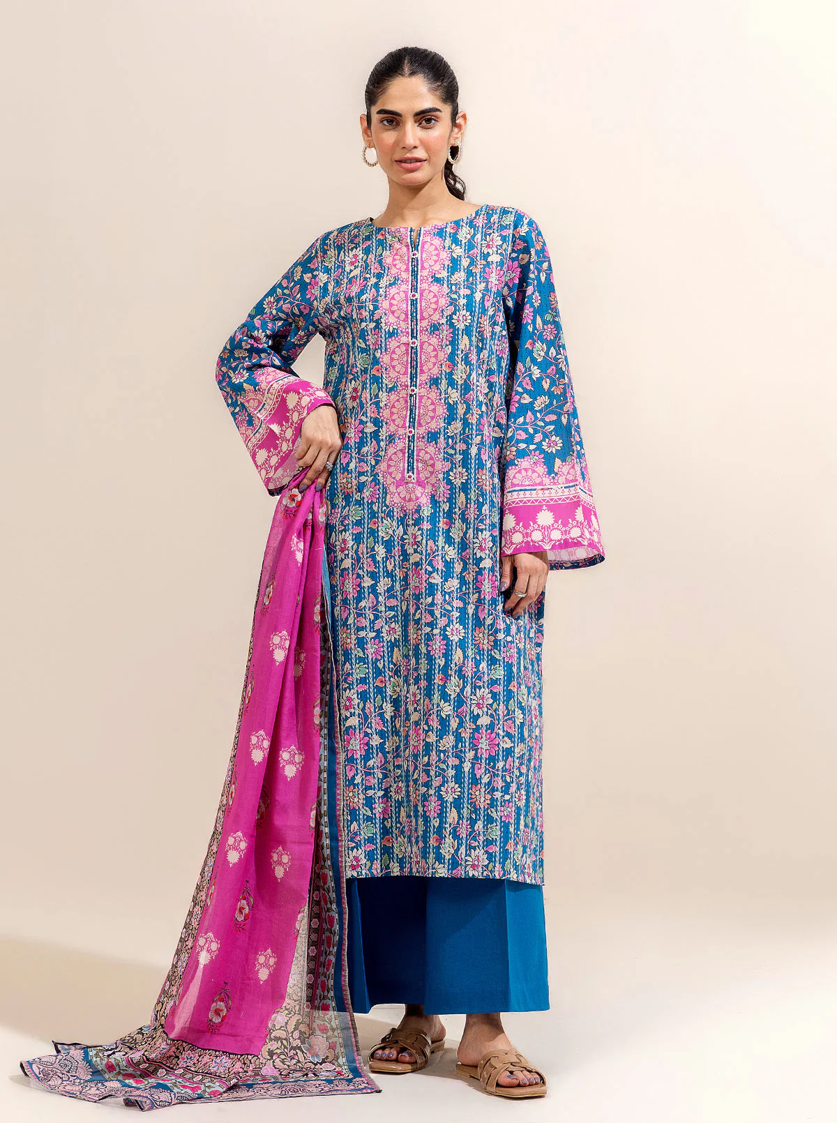 3 PIECE PRINTED LAWN-FLORAL BALANCE (UNSTITCHED) - Image 3