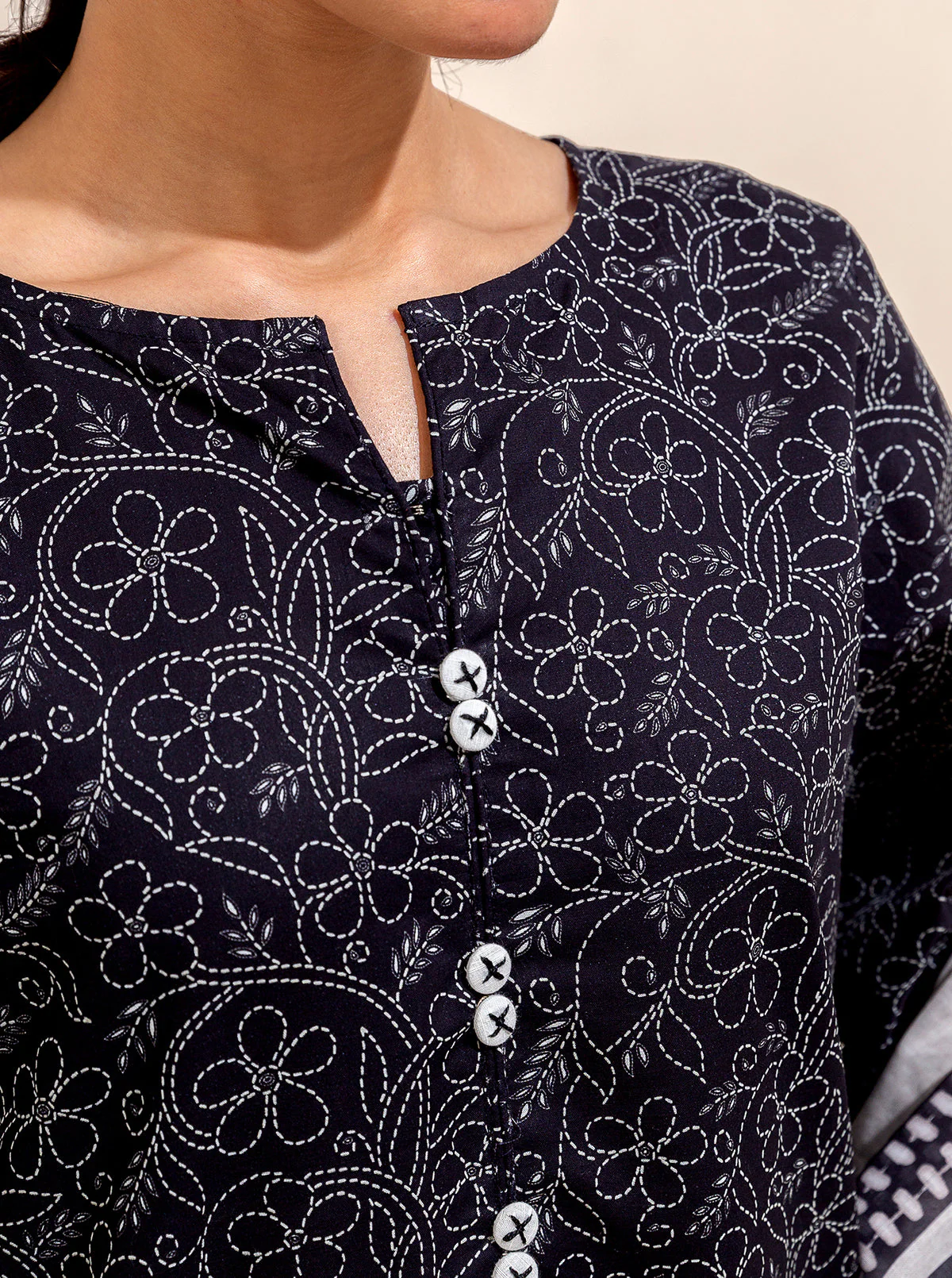 3 PIECE PRINTED LAWN-MYSTERY STITCH (UNSTITCHED) - Image 7