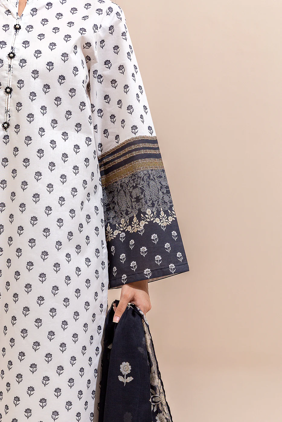 2 PIECE PRINTED LAWN SUIT-DARK ODYSSEY (UNSTITCHED) - Image 6
