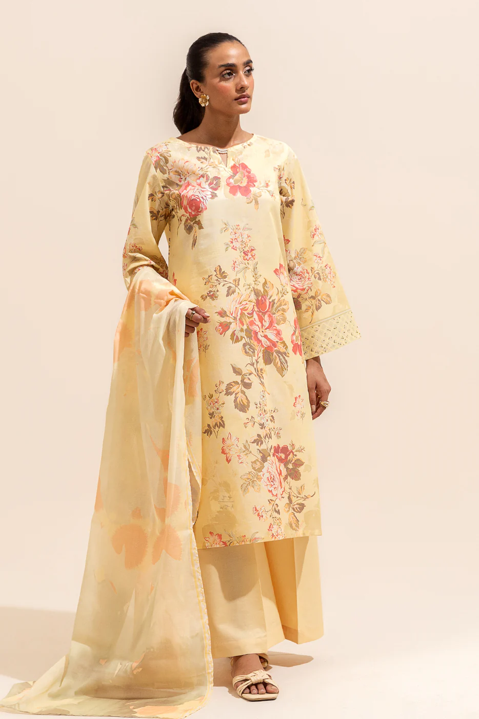 3 PIECE PRINTED LAWN SUIT-VINTAGE VEIL (UNSTITCHED) - Image 6
