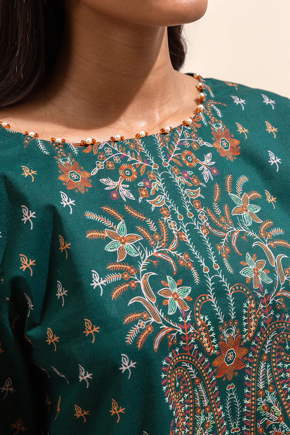 3 PIECE PRINTED LAWN SUIT-PAISLEY POISON (UNSTITCHED) - Image 4