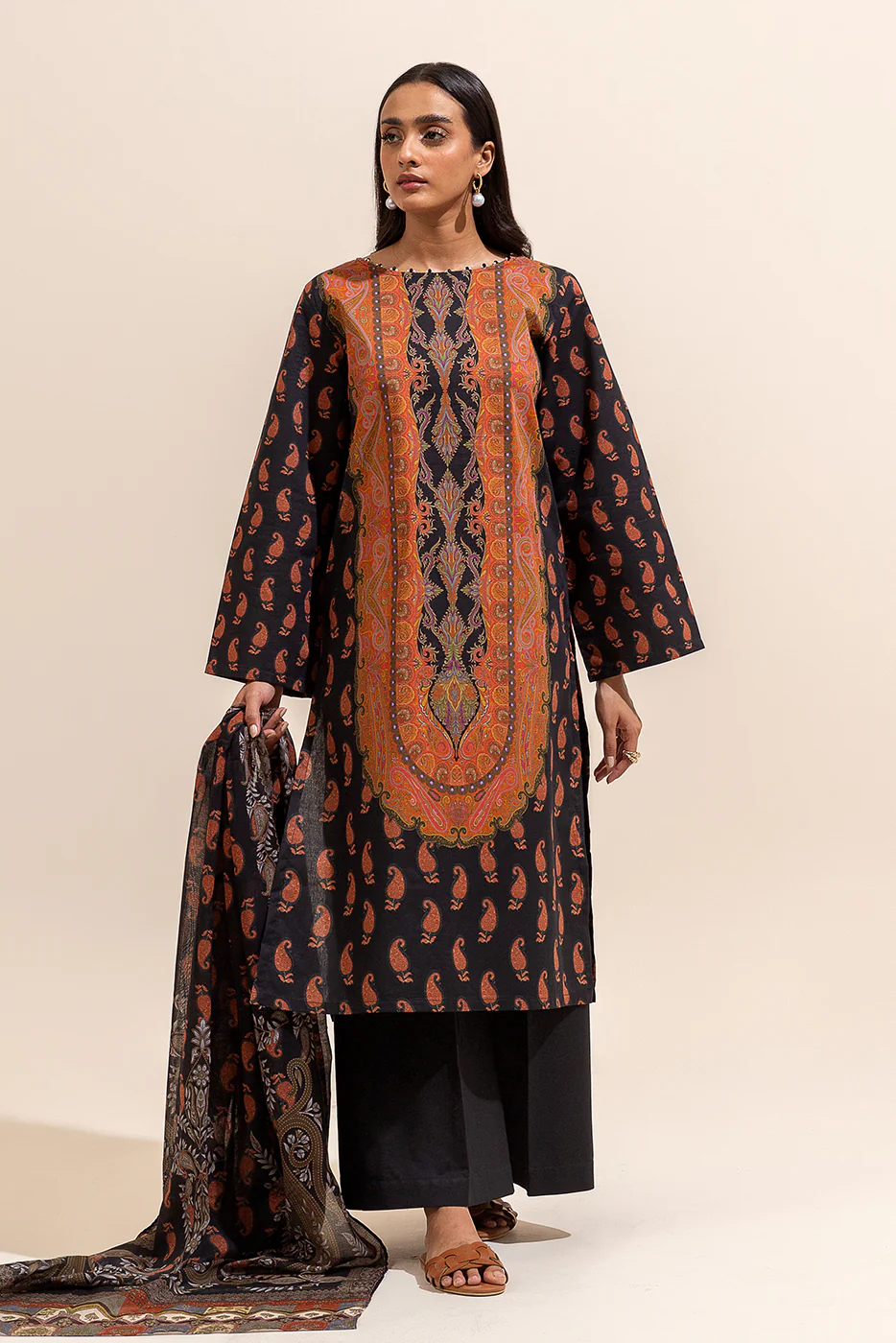 3 PIECE PRINTED LAWN SUIT-MYSTIQUE SUNSET (UNSTITCHED) - Image 6