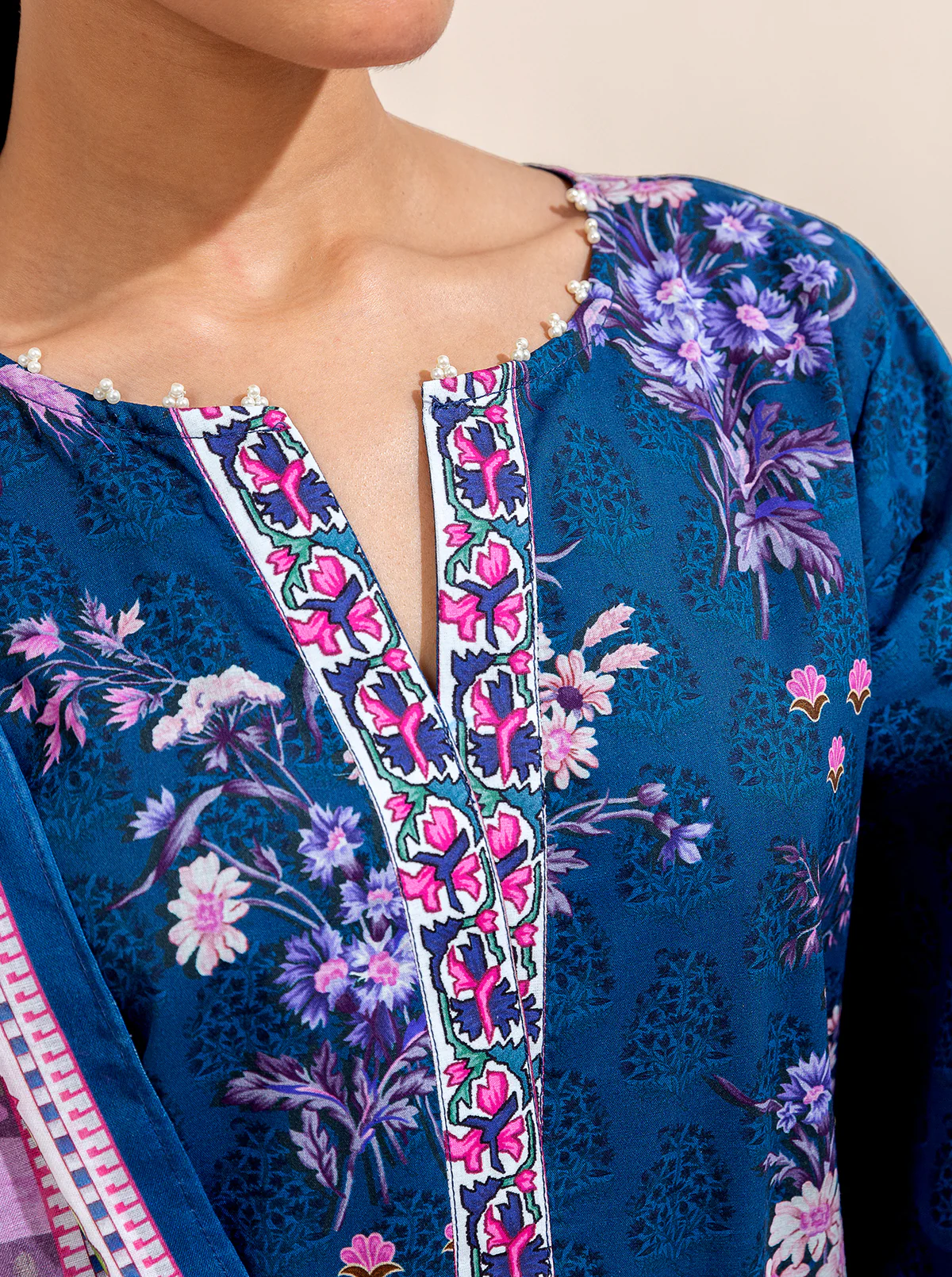 2 PIECE PRINTED LAWN SUIT-MIDNIGHT BISMUTH (UNSTITCHED) - Image 5