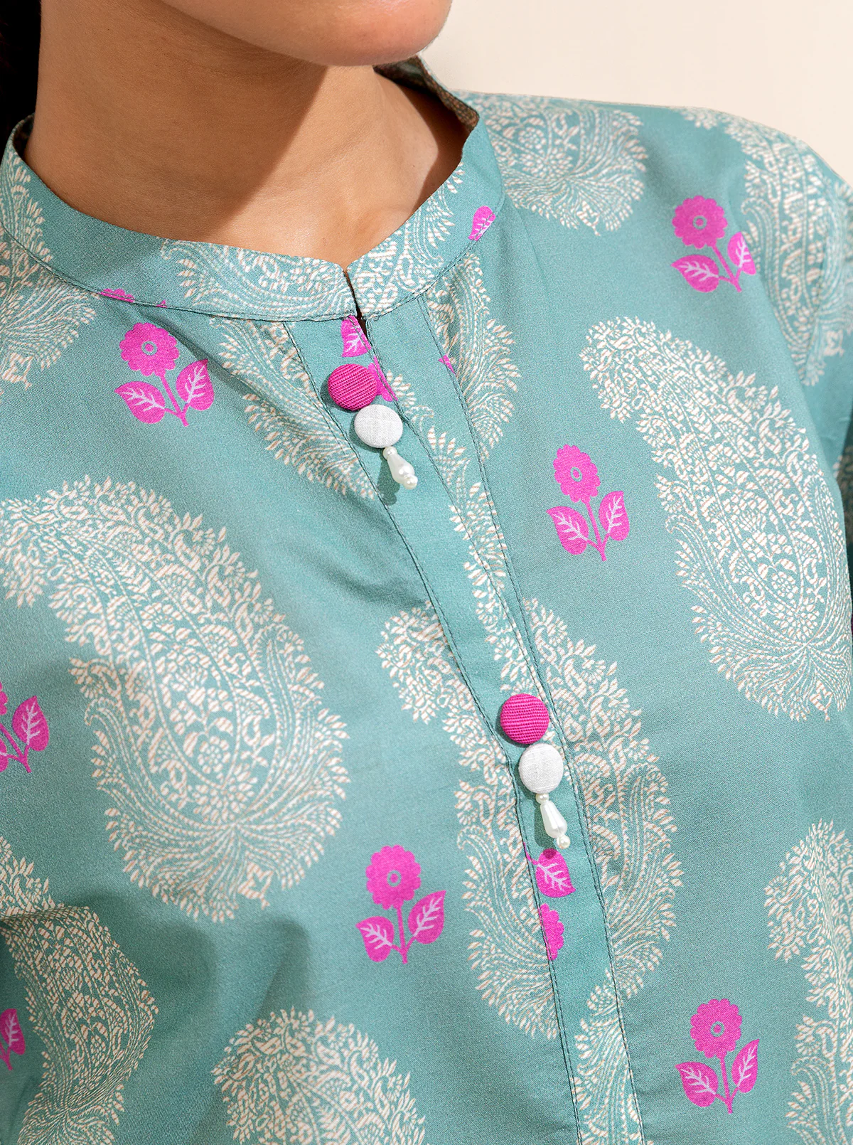 2 PIECE PRINTED LAWN SUIT-SEA SOUL (UNSTITCHED) - Image 5