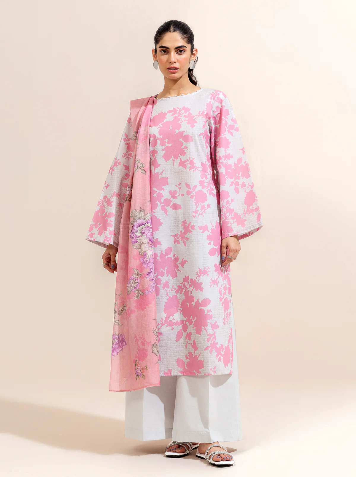 2 PIECE PRINTED LAWN SUIT-BLUSH BLOSSOM (UNSTITCHED) - Image 2