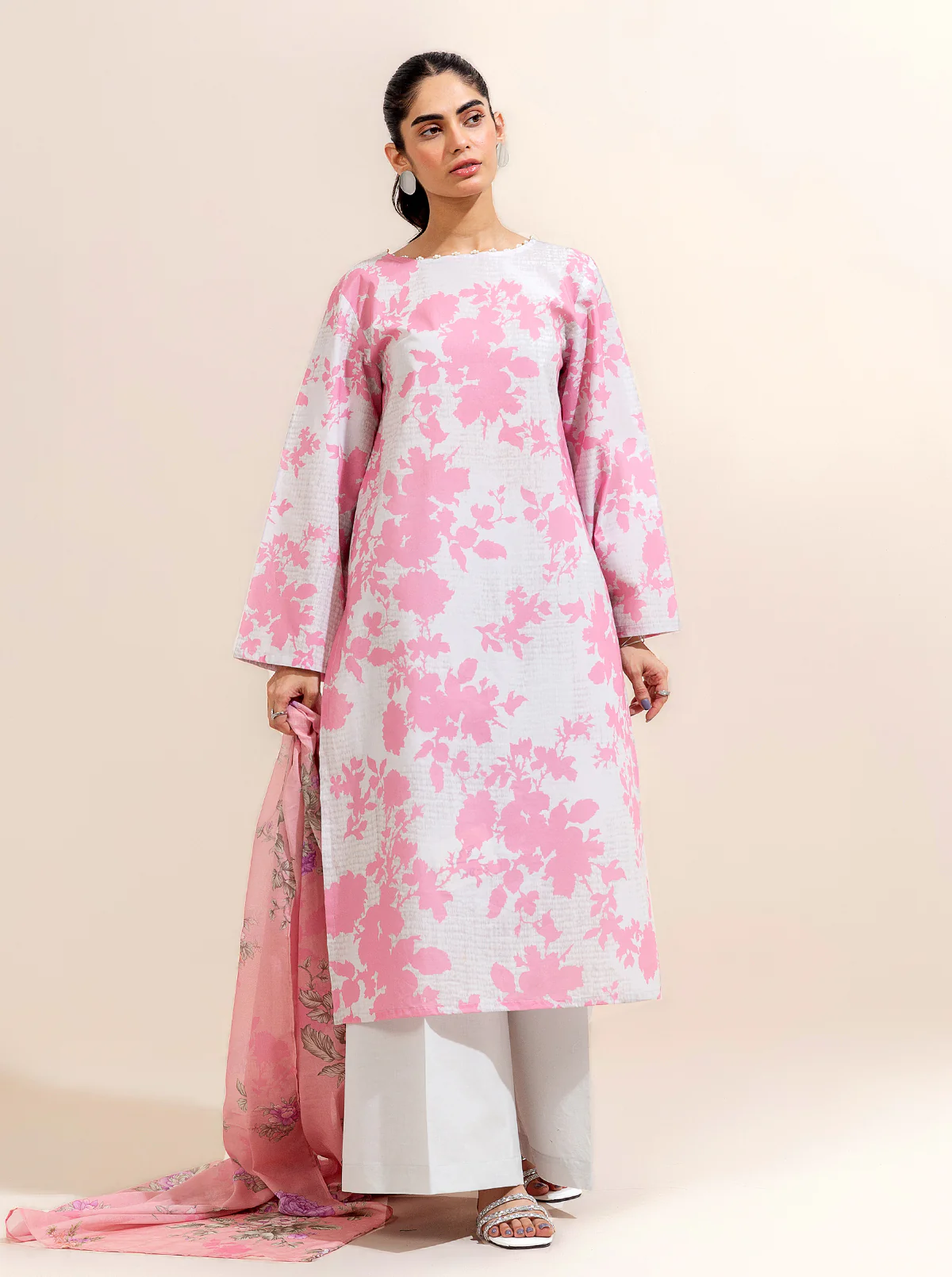 2 PIECE PRINTED LAWN SUIT-BLUSH BLOSSOM (UNSTITCHED) - Image 3
