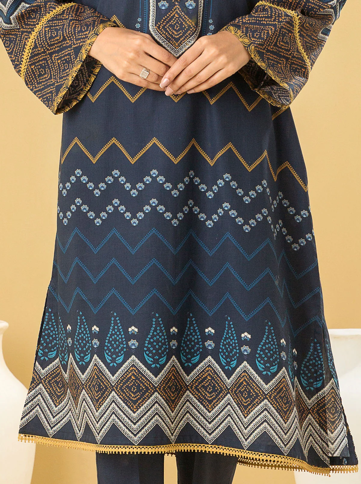 1 PIECE - PRINTED LAWN SHIRT - INKY BLUES - Image 2