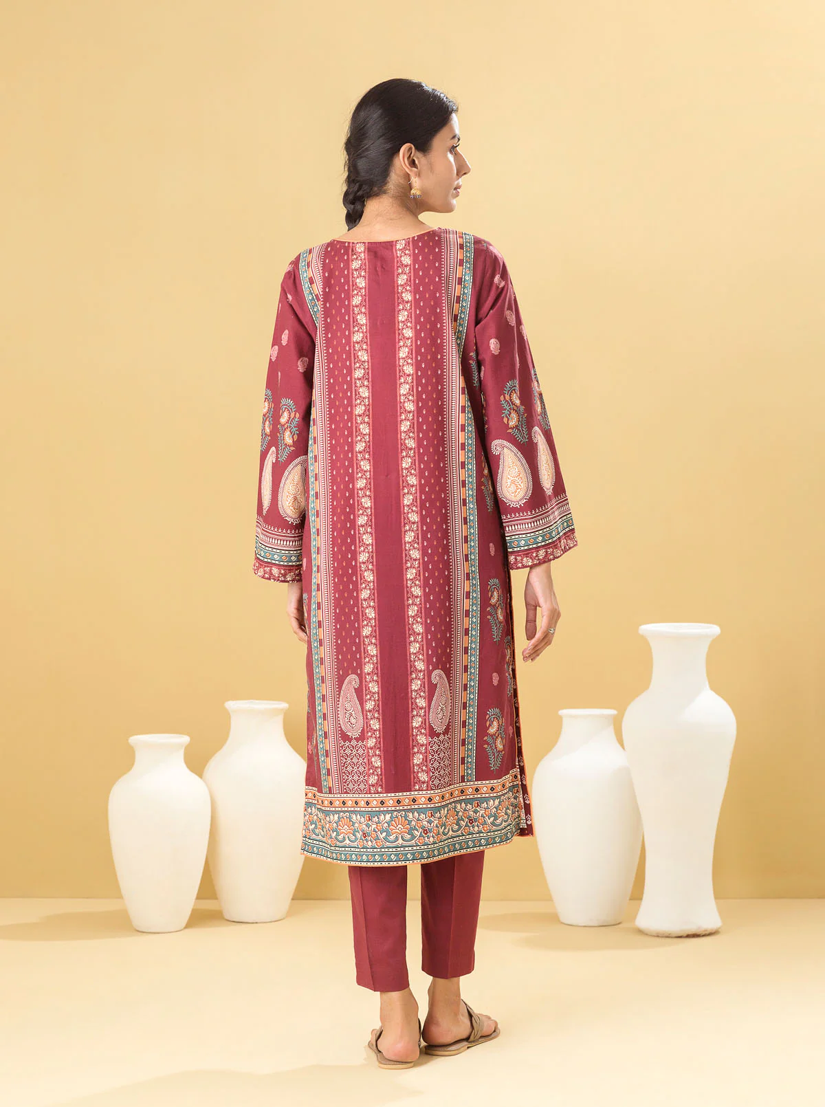 1 PIECE - PRINTED LAWN SHIRT - ETHNIC OBSESSION - Image 4