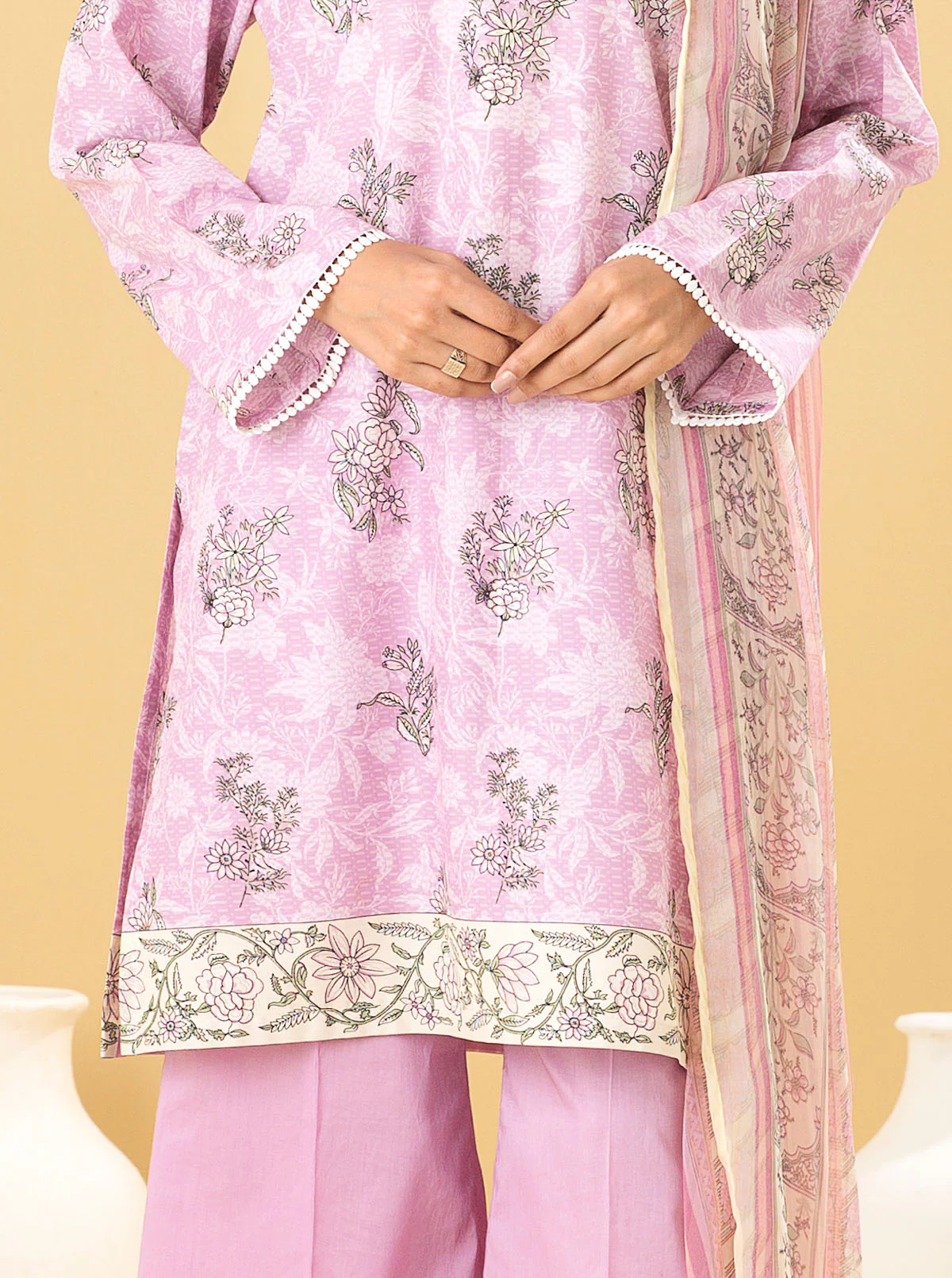 2 PIECE - PRINTED LAWN SUIT - LILAC HINT - Image 2