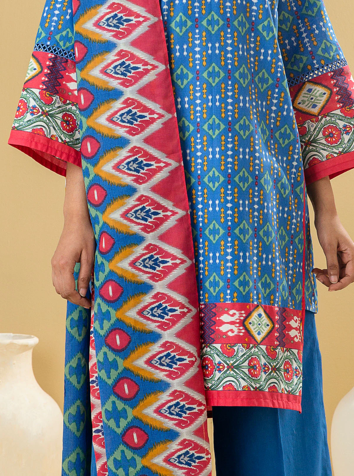 2 PIECE - PRINTED LAWN SUIT - REGALE BLUE - Image 2