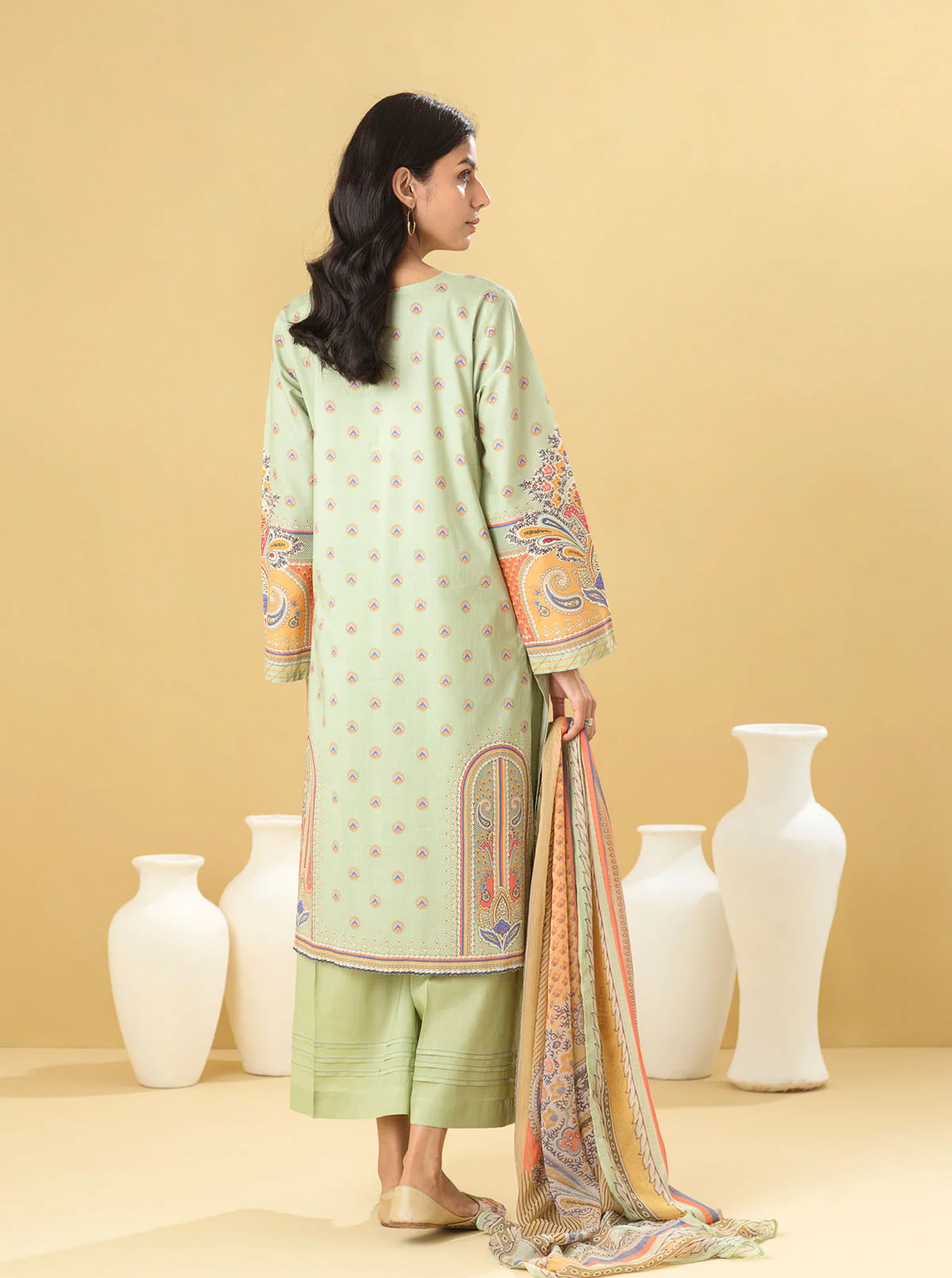 3 PIECE - PRINTED LAWN SUIT - MINTY BREEZE - Image 6