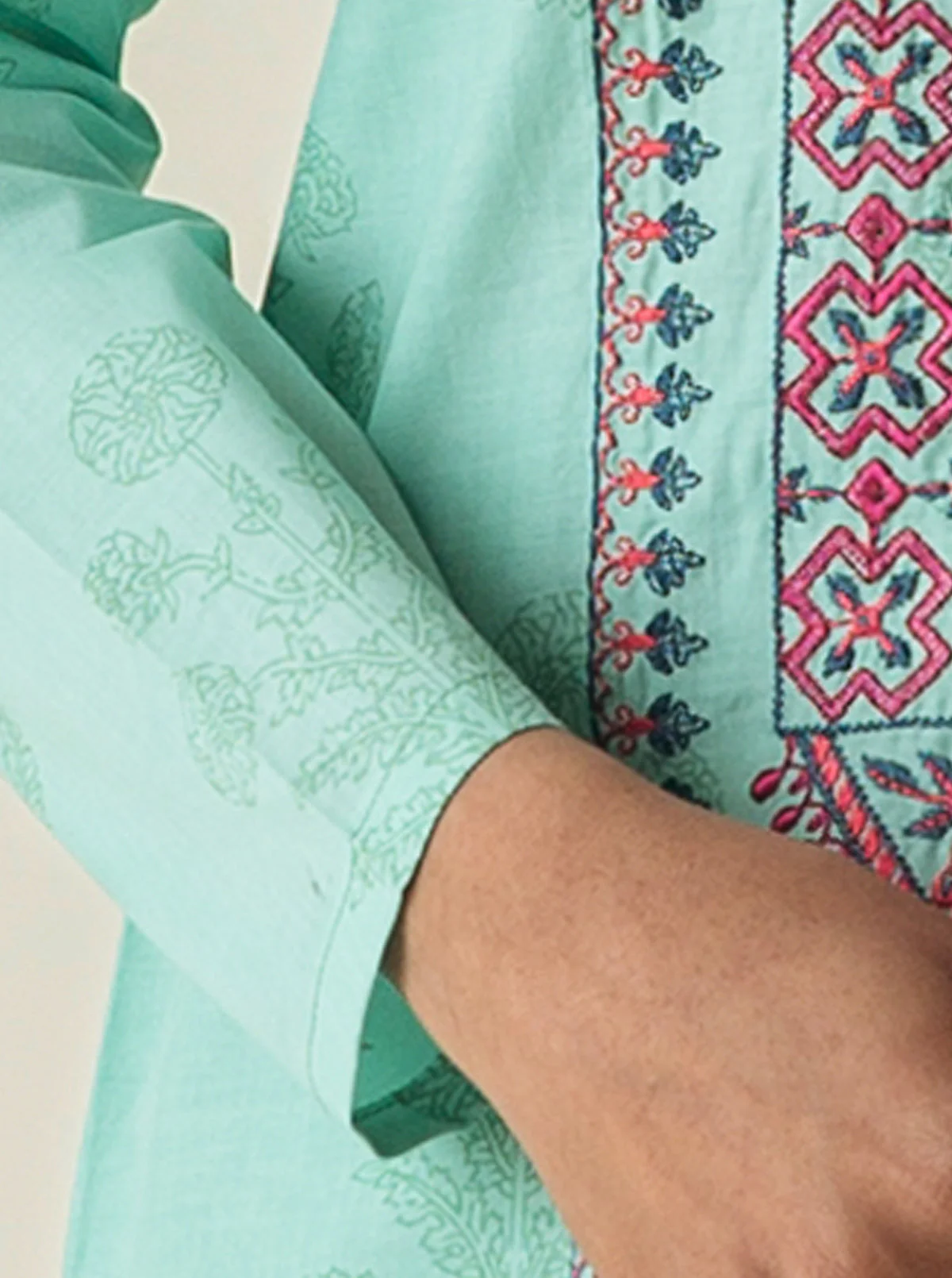 2 PIECE - EMBROIDERED LAWN SUIT - SPRING BREEZE - Image 3