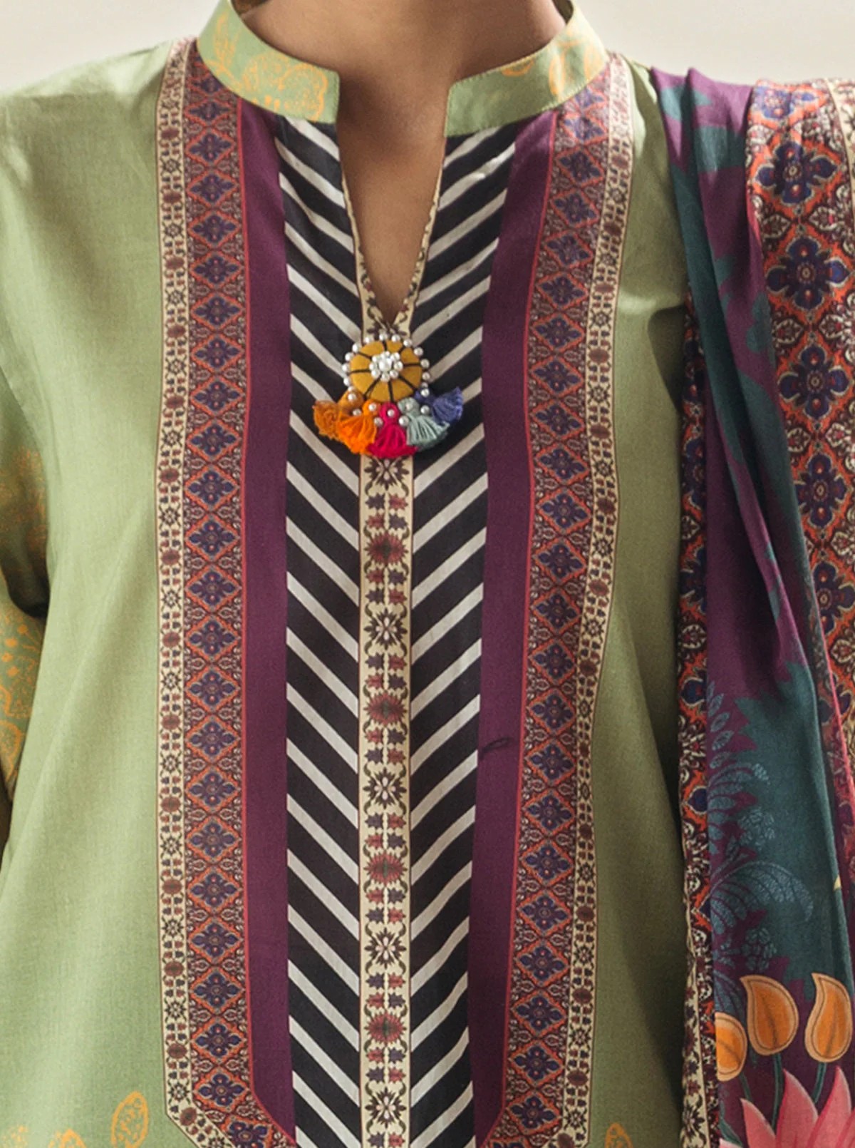 3 PIECE - PRINTED LAWN SUIT - ROYAL MERGER - Image 2