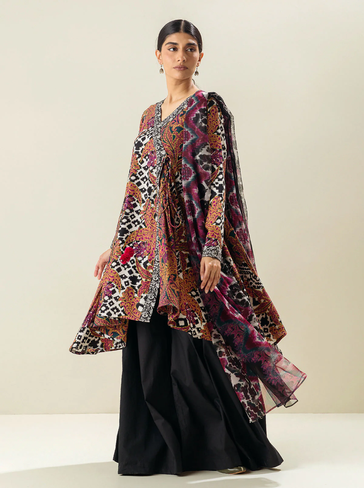 3 PIECE - PRINTED LAWN SUIT - EXOTIC LEAF - Image 2