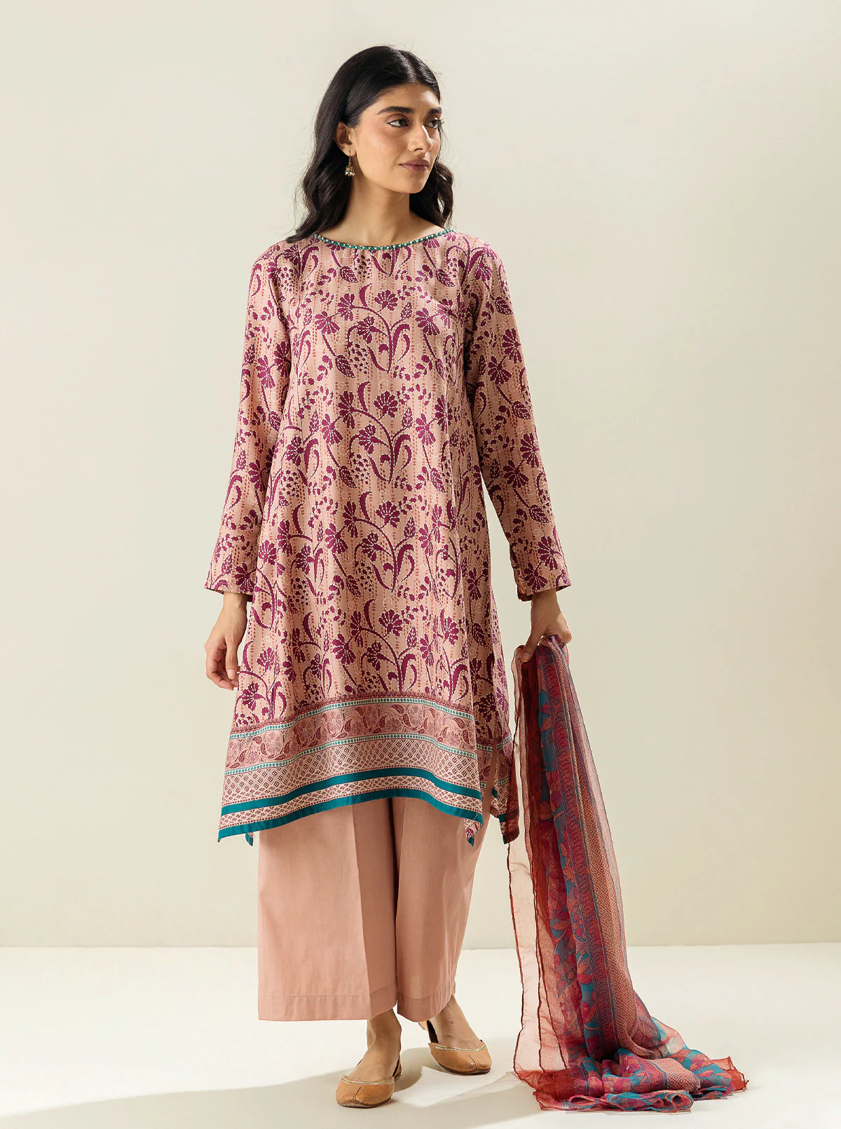 3 PIECE - PRINTED LAWN SUIT - STRAWBERRY PASSION - Image 2