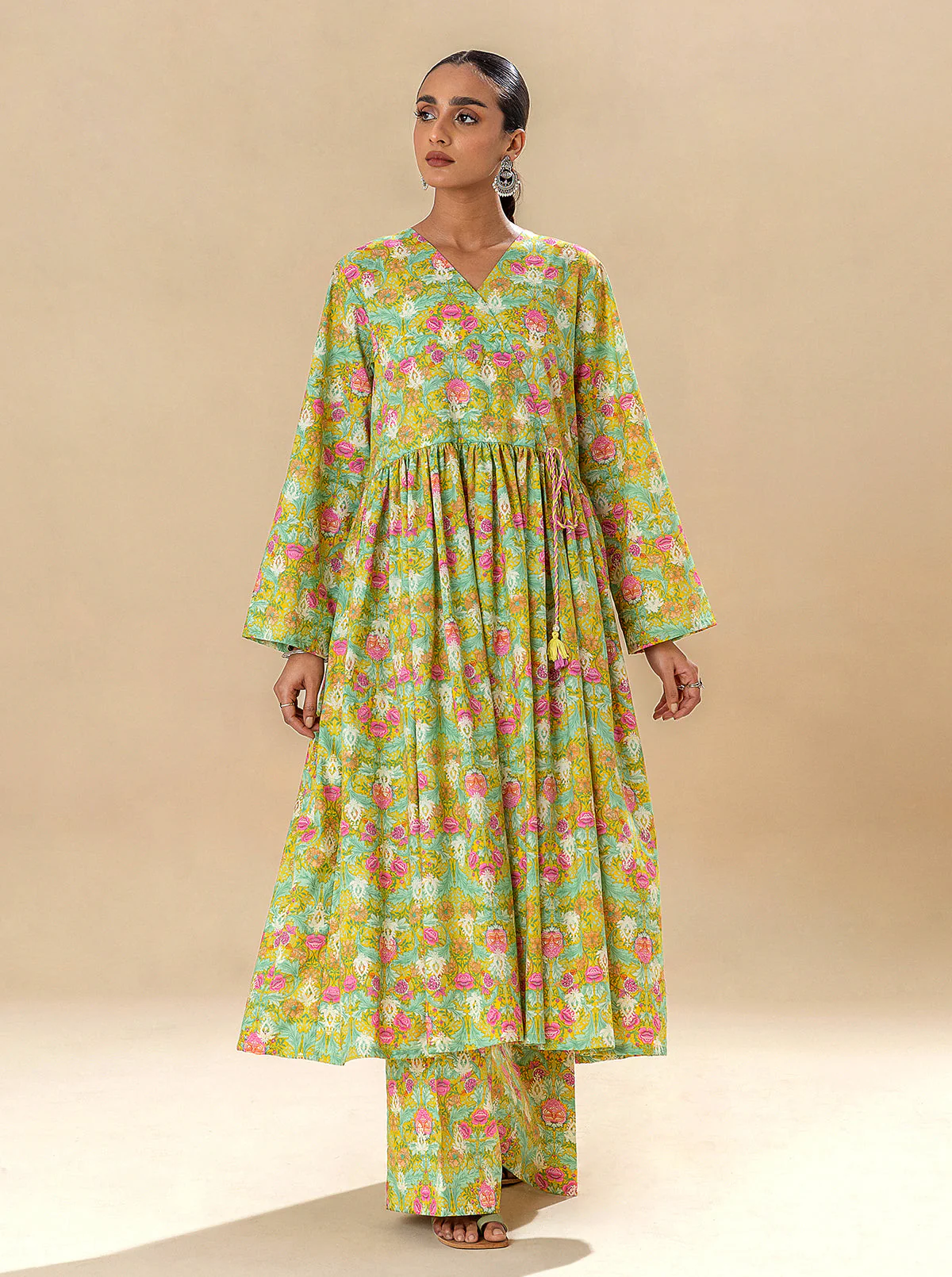 2 PIECE PRINTED LAWN SUIT-EVA GREEN (UNSTITCHED) - Image 5