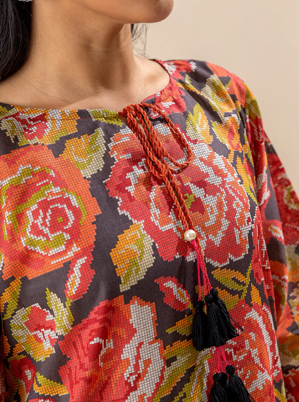 2 PIECE PRINTED LAWN SUIT-CHARMING RUSH (UNSTITCHED) - Image 2