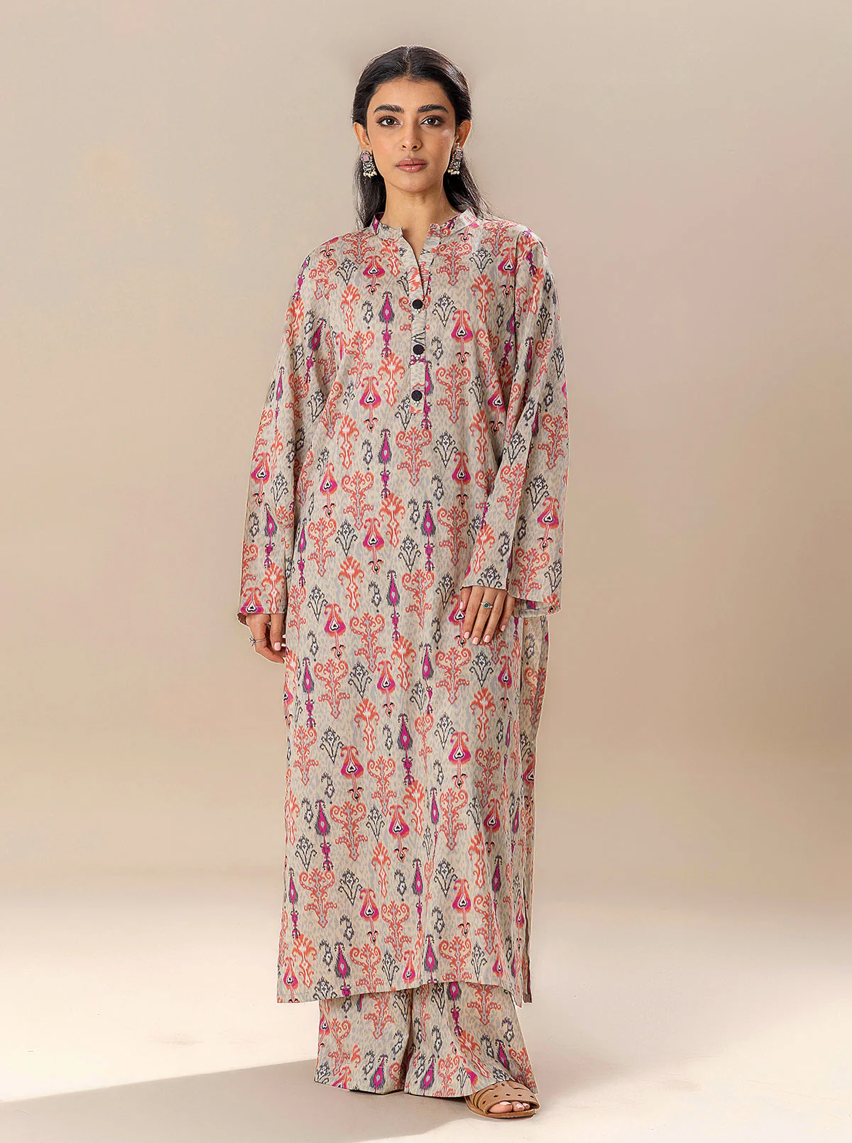 2 PIECE PRINTED LAWN SUIT-SINUOUS SYNC (UNSTITCHED) - Image 5