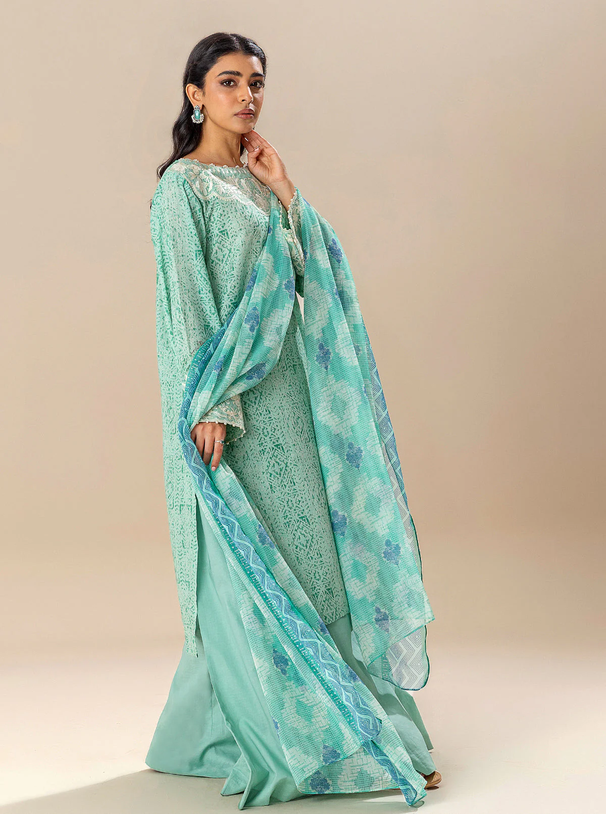 3 PIECE EMBROIDERED LAWN SUIT-MINERAL MINE (UNSTITCHED) - Image 6