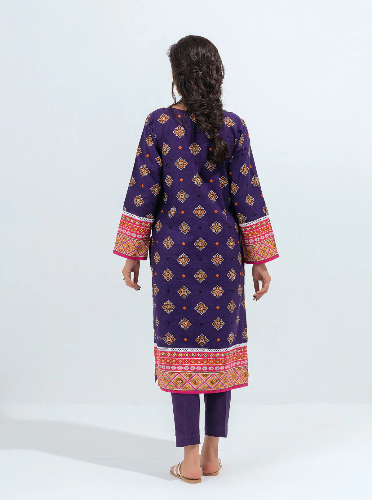 2 PIECE - PRINTED KHADDAR SUIT - VIOLET DECO - Image 5