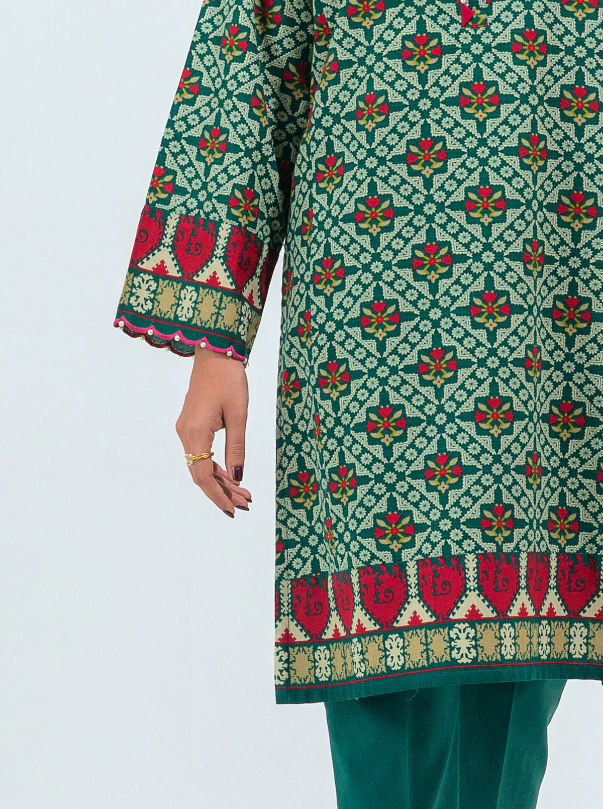 2 PIECE - PRINTED KHADDAR SUIT - VIVID LUSH - Image 2