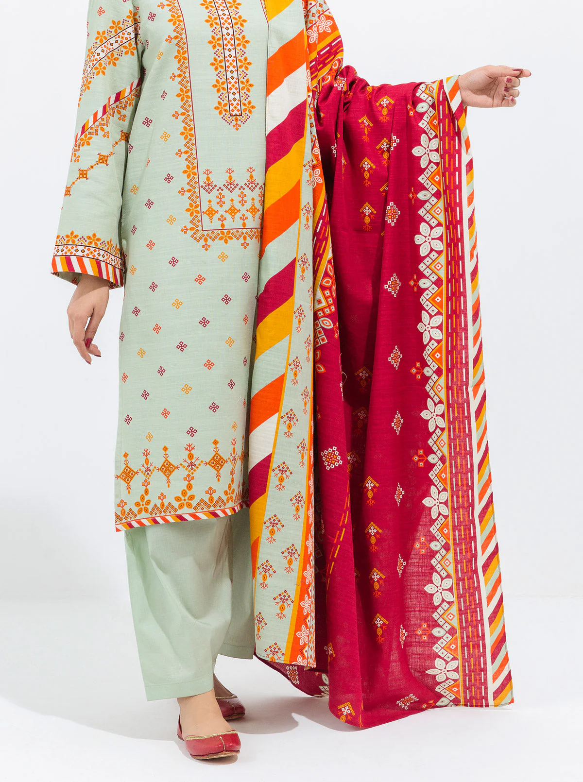 3 PIECE - PRINTED KHADDAR SUIT - ETHNIC TREASURE - Image 3