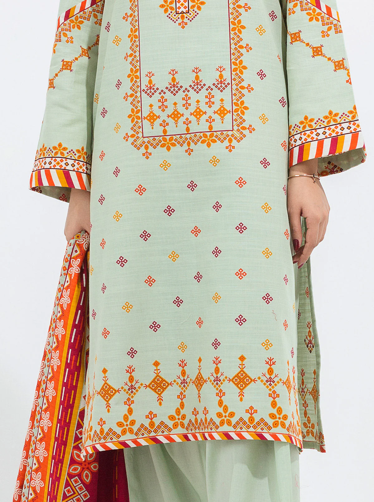 3 PIECE - PRINTED KHADDAR SUIT - ETHNIC TREASURE - Image 6
