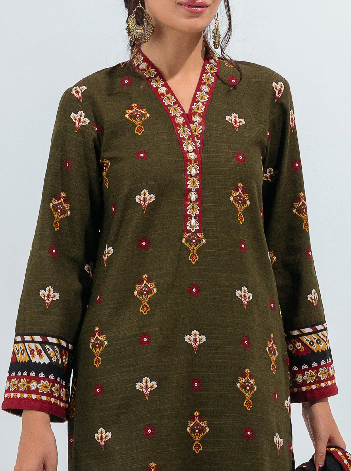 3 PIECE - PRINTED KHADDAR SUIT - JEWEL TRIBE - Image 5